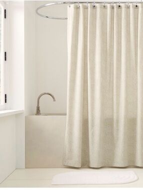West Elm 100% Cotton Dotted Floral Shower Curtain 72”w x 74”l
